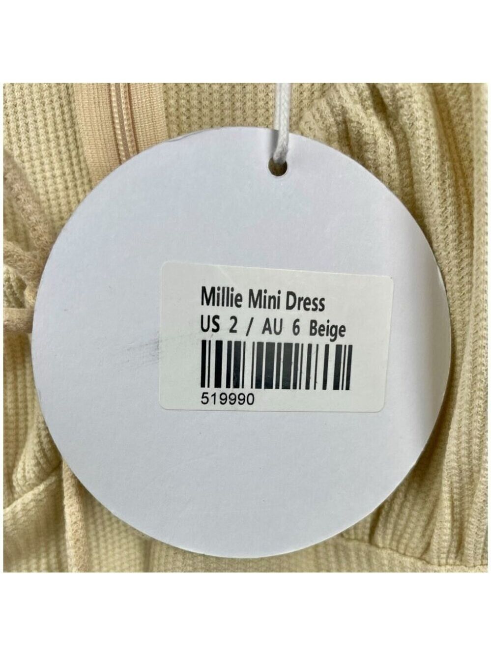 ** NEW Princess Polly Millie Micro Waffle Milk Maid Mini Dress in Beige Size XS - Picture 6 of 9